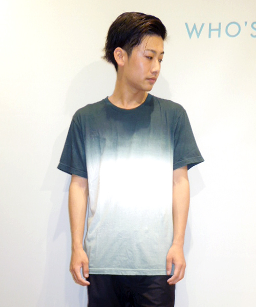 WHO'S WHO gallery(フーズフーギャラリー)の「グラデーションT(Tシャツ/カットソー・メンズ・ブラック/ネイビー/ライトグレー・MEDIUM/LARGE)」の2枚目の写真