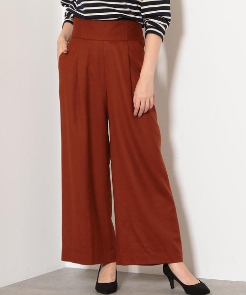 green label relaxing（グリーンレーベルリラクシング）の「◆FM サキソニー ハイウエスト ワイド パンツ ◆（その他パンツ・レディース・ブラック/モカ/ライトグレー/ワインレッド/ピンク/その他2/ベージュ/その他1・36/38/44/34/40/42）」の6枚目の写真