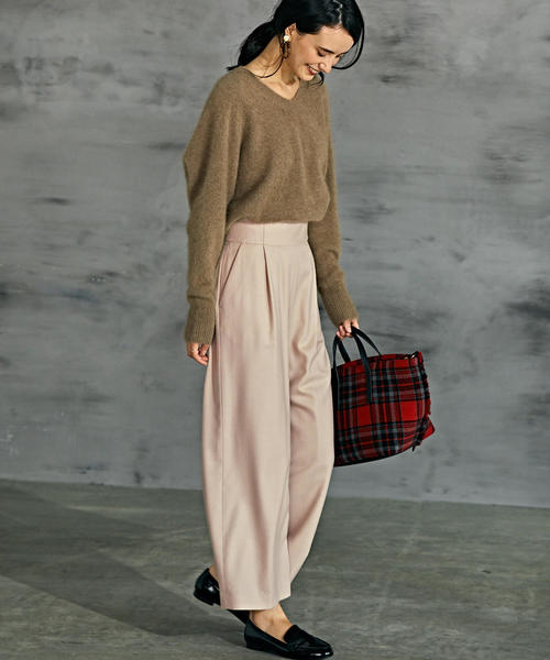 green label relaxing（グリーンレーベルリラクシング）の「◆FM サキソニー ハイウエスト ワイド パンツ ◆（その他パンツ・レディース・ブラック/モカ/ライトグレー/ワインレッド/ピンク/その他2/ベージュ/その他1・36/38/44/34/40/42）」の20枚目の写真