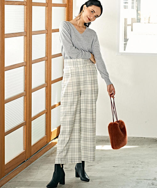 green label relaxing（グリーンレーベルリラクシング）の「◆FM サキソニー ハイウエスト ワイド パンツ ◆（その他パンツ・レディース・ブラック/モカ/ライトグレー/ワインレッド/ピンク/その他2/ベージュ/その他1・36/38/44/34/40/42）」の14枚目の写真