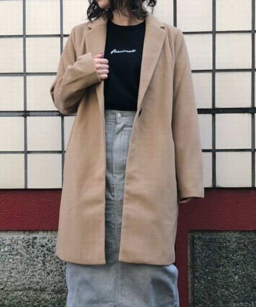 tiptop(ティップトップ)の「チェスターコート(チェスターコート・レディース・ブラック/ベージュ/ブラウン/グレー/ピンク/ダークグレー・FREE)」の1枚目の写真