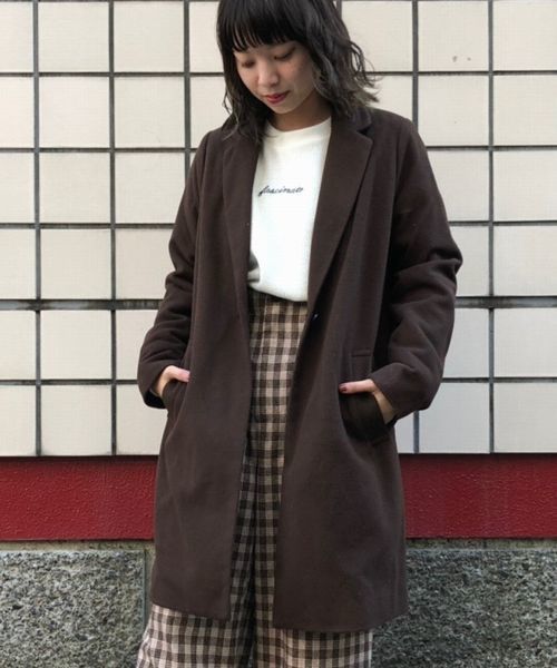 tiptop(ティップトップ)の「チェスターコート(チェスターコート・レディース・ブラック/ベージュ/ブラウン/グレー/ピンク/ダークグレー・FREE)」の5枚目の写真