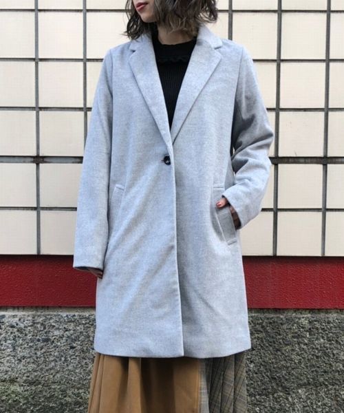 tiptop(ティップトップ)の「チェスターコート(チェスターコート・レディース・ブラック/ベージュ/ブラウン/グレー/ピンク/ダークグレー・FREE)」の3枚目の写真