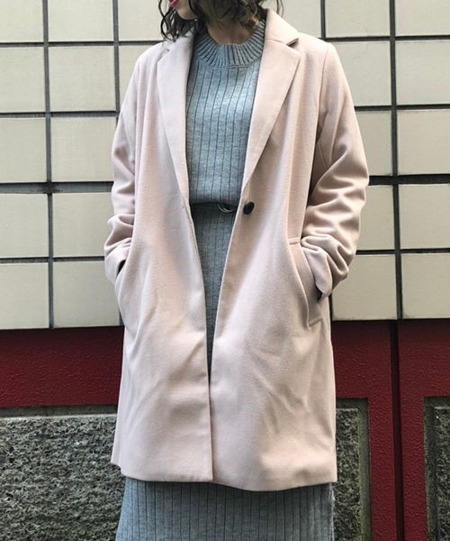 tiptop(ティップトップ)の「チェスターコート(チェスターコート・レディース・ブラック/ベージュ/ブラウン/グレー/ピンク/ダークグレー・FREE)」の6枚目の写真