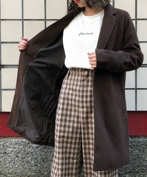 tiptop(ティップトップ)の「チェスターコート(チェスターコート・レディース・ブラック/ベージュ/ブラウン/グレー/ピンク/ダークグレー・FREE)」の8枚目の写真