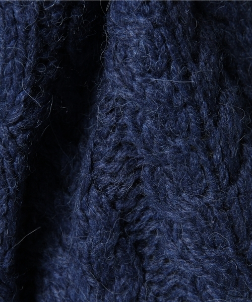 Another Edition（アナザーエディション）の「AE AC/NY HAND CABLE PO（ニット/セーター・レディース・コバルトブルー/ライトグレー/オフホワイト・フリー）」の9枚目の写真