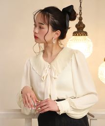 one after another NICE CLAUP | 襟プリーツボウタイブラウス(シャツ/ブラウス)