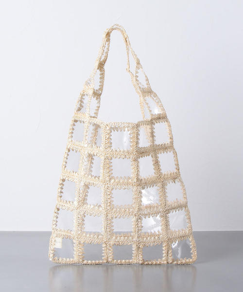 UNITED ARROWS（ユナイテッドアローズ）の「＜JAMIRAY（ジャミレイ）＞PVC パッチ ショップ バッグ ◆（ショルダーバッグ・レディース・ブラック/ナチュラル・FREE）」の5枚目の写真
