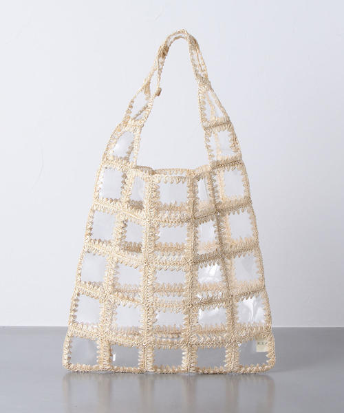 UNITED ARROWS（ユナイテッドアローズ）の「＜JAMIRAY（ジャミレイ）＞PVC パッチ ショップ バッグ ◆（ショルダーバッグ・レディース・ブラック/ナチュラル・FREE）」の10枚目の写真