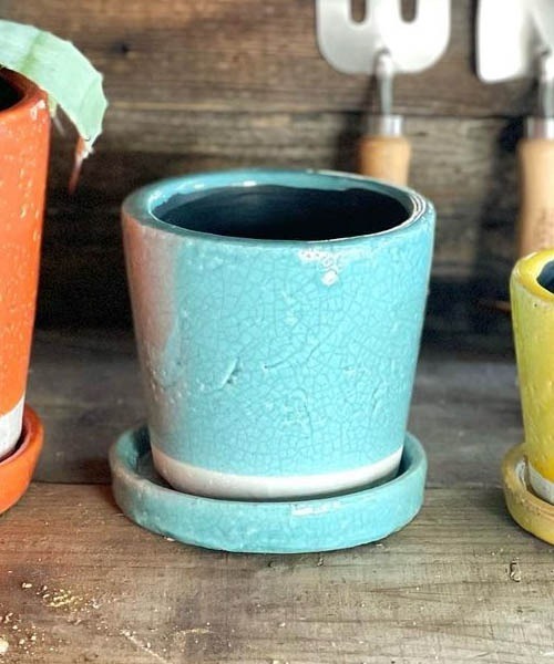 DULTON(_g)COLOR GLAZED POT/4 Aؔ(t[x[X)