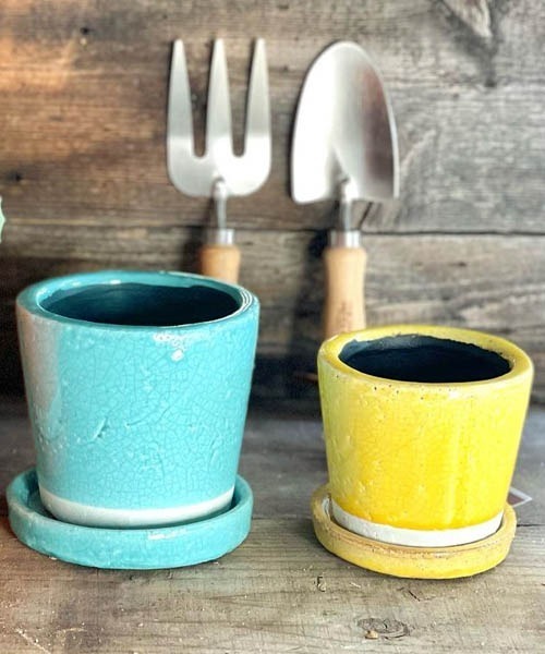 DULTON（ダルトン）の「COLOR GLAZED POT/4号 植木鉢（フラワーベース・メンズ・ターコイズブルー/ライム/イエロー/オレンジ/ブルー/アイボリー/グレー系その他/グリーン系その他/ライトパープル/バイオレット・FREE）」の16枚目の写真