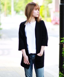 WEB限定　接触冷感 5分袖 サマーニットカーディガン UVカット