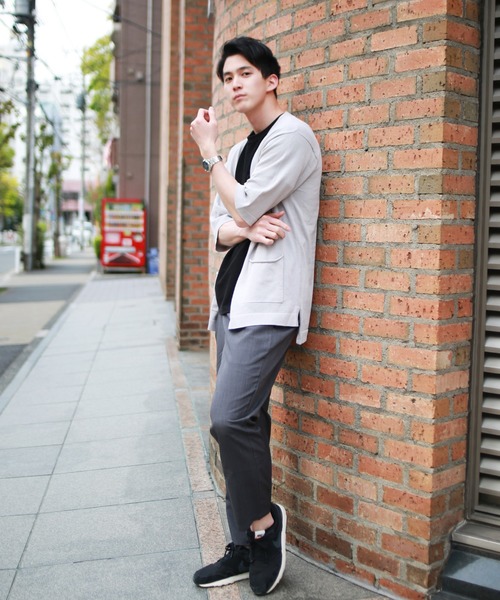 WESTSEA(ウエストシー)の「WEB限定 接触冷感 5分袖 サマーニットカーディガン UVカット(カーディガン/ボレロ・メンズ・ブラック/ベージュ/ネイビー/オフホワイト/グリーン/ブルー/ライトグレー/ラベンダー/グリーン系その他/ダークブルー・M/L/XL)」の22枚目の写真