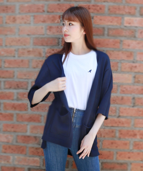 WESTSEA(ウエストシー)の「WEB限定 接触冷感 5分袖 サマーニットカーディガン UVカット(カーディガン/ボレロ・メンズ・ブラック/ベージュ/ネイビー/オフホワイト/グリーン/ブルー/ライトグレー/ラベンダー/グリーン系その他/ダークブルー・M/L/XL)」の19枚目の写真