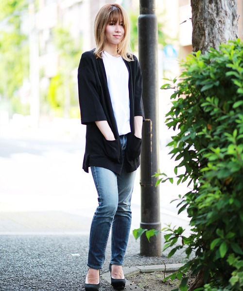 WESTSEA(ウエストシー)の「WEB限定 接触冷感 5分袖 サマーニットカーディガン UVカット(カーディガン/ボレロ・メンズ・ブラック/ベージュ/ネイビー/オフホワイト/グリーン/ブルー/ライトグレー/ラベンダー/グリーン系その他/ダークブルー・M/L/XL)」の20枚目の写真