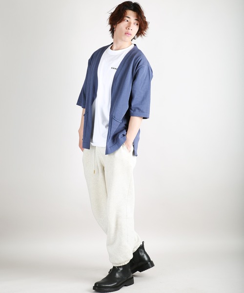 WESTSEA(ウエストシー)の「WEB限定 接触冷感 5分袖 サマーニットカーディガン UVカット(カーディガン/ボレロ・メンズ・ブラック/ベージュ/ネイビー/オフホワイト/グリーン/ブルー/ライトグレー/ラベンダー/グリーン系その他/ダークブルー・M/L/XL)」の14枚目の写真