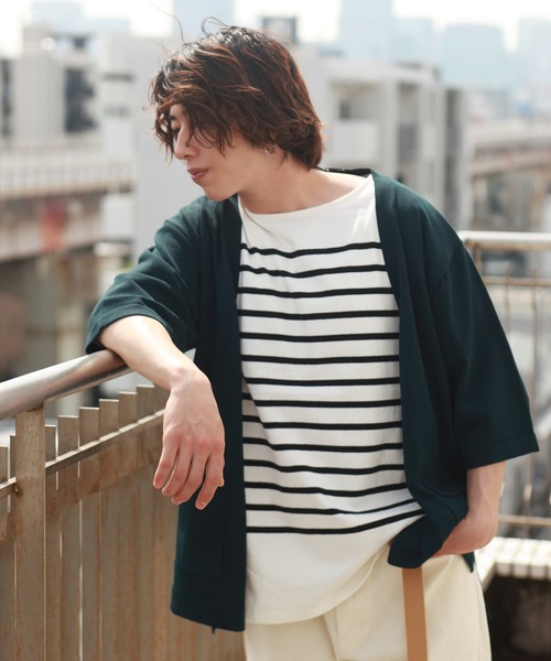 WEB限定 接触冷感 5分袖 サマーニットカーディガン UVカット