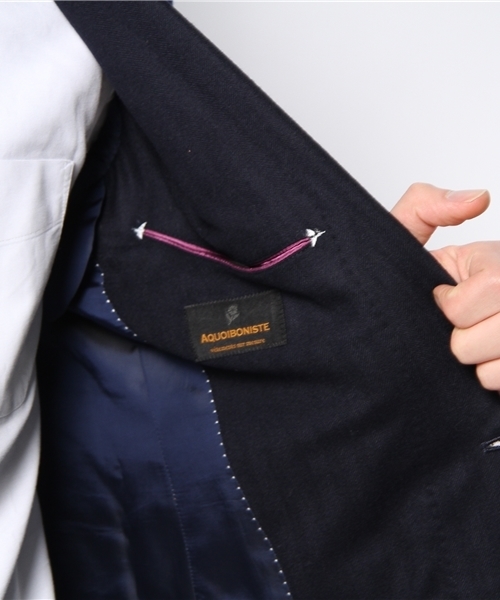 NANO universe(ナノユニバース)の「AQOIBONISTE(アクアボニスト)/ hand made S2B jaket(テーラードジャケット・メンズ・ネイビー/ベージュ・48/44)」の11枚目の写真