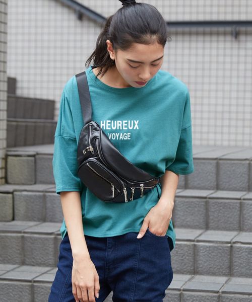 Bifrost(ビフレスト)の「BIG ロゴTシャツ(Tシャツ/カットソー・レディース・ブラック/ベージュ/オフホワイト/グリーン/杢グレー・FREE)」の10枚目の写真