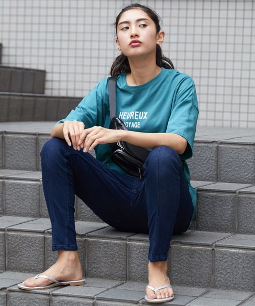 Bifrost(ビフレスト)の「BIG ロゴTシャツ(Tシャツ/カットソー・レディース・ブラック/ベージュ/オフホワイト/グリーン/杢グレー・FREE)」の20枚目の写真