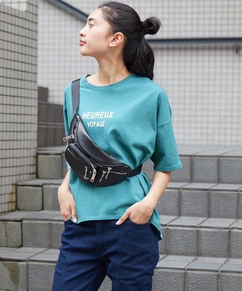 Bifrost(ビフレスト)の「BIG ロゴTシャツ(Tシャツ/カットソー・レディース・ブラック/ベージュ/オフホワイト/グリーン/杢グレー・FREE)」の13枚目の写真