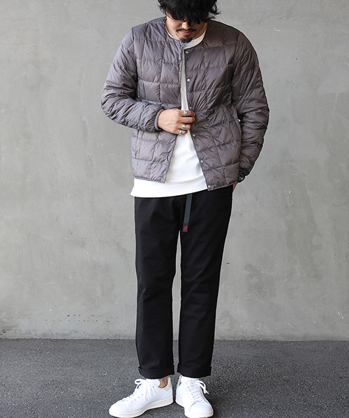 TAION（タイオン）の「[TAION/タイオン] クルーネックボタンインナーダウンジャケット（ダウンジャケット/コート・メンズ・ブラック/ベージュ/ネイビー/グレー/オフホワイト/オリーブ・M/L/XL）」の12枚目の写真