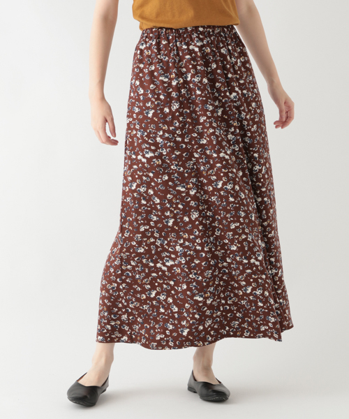 studio CLIP（スタディオクリップ）の「《days》フラワープリントスカート（スカート・レディース・ブラウン/ブラック/パープル・LARGE/MEDIUM）」の3枚目の写真