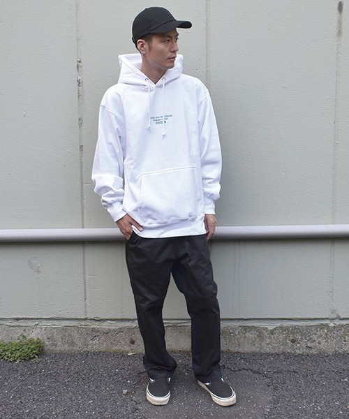 DOUBLE STEAL（ダブルスティール）の「Simple BOX embroidery パーカー（パーカー・メンズ・ホワイト/ブラック×ホワイト/グレー系その他/ブラック×グリーン/グレー系その他2・MEDIUM/LARGE/X-LARGE）」の2枚目の写真