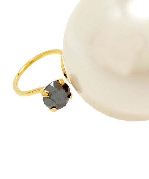 Ray BEAMS（レイビームス）の「dix / ビッグパール リング（リング・レディース・ブラック/ピンク・約11号）」の4枚目の写真