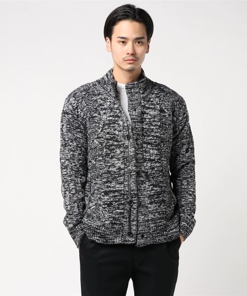 TAKA-Q(タカキュー)の「タカキューメンズ/TAKA-Q:MEN パラシュート釦スタンドカラー裏ボアニットアウター(ニット/セーター)」|ブラック
