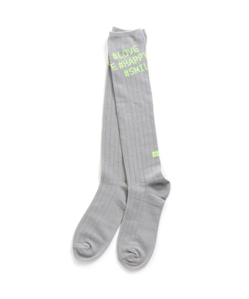 algy（アルジー）の「■ナナメロゴハイソックス（ソックス/靴下・キッズ・ブラック/グレー/パープル・21/24）」の3枚目の写真