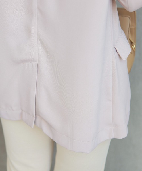 reca（レカ）の「ジョーゼット ノーカラージャケット（ノーカラージャケット・レディース・ブラック/ベージュ・M）」の7枚目の写真