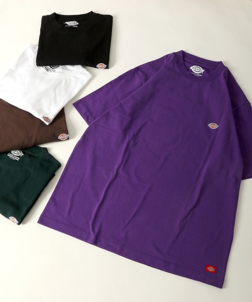 Dickies（ディッキーズ）の「【Dickies】ミニワッペン ヘビーウェイトTシャツ/無地Ｔ（Tシャツ/カットソー・メンズ・ホワイト/ブラック/ダークグリーン/ベージュ/パープル/ブラウン/グリーン/スモークピンク/ダークブルー/キャメル/サックスブルー/ブルーグリーン・M/L/XL）」の10枚目の写真