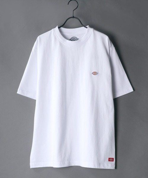 Dickies（ディッキーズ）の「【Dickies】ミニワッペン ヘビーウェイトTシャツ/無地Ｔ（Tシャツ/カットソー・メンズ・ホワイト/ブラック/ダークグリーン/ベージュ/パープル/ブラウン/グリーン/スモークピンク/ダークブルー/キャメル/サックスブルー/ブルーグリーン・M/L/XL）」の2枚目の写真