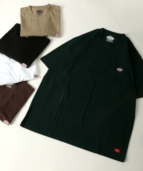 Dickies（ディッキーズ）の「【Dickies】ミニワッペン ヘビーウェイトTシャツ/無地Ｔ（Tシャツ/カットソー・メンズ・ホワイト/ブラック/ダークグリーン/ベージュ/パープル/ブラウン/グリーン/スモークピンク/ダークブルー/キャメル/サックスブルー/ブルーグリーン・M/L/XL）」の5枚目の写真