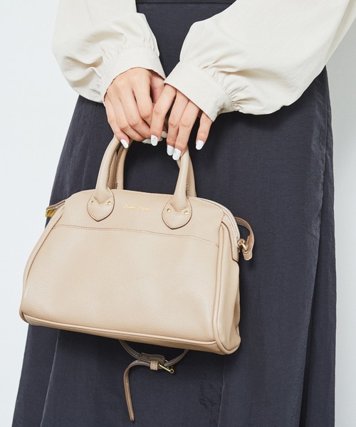 Legato Largo(レガートラルゴ)の「【Legato Largo(レガート ラルゴ)】2WAYミニボストンバッグ(ショルダーバッグ・レディース・ピンク/ブラック/グレー/ベージュ/ブルー/モカ・フリー)」の9枚目の写真