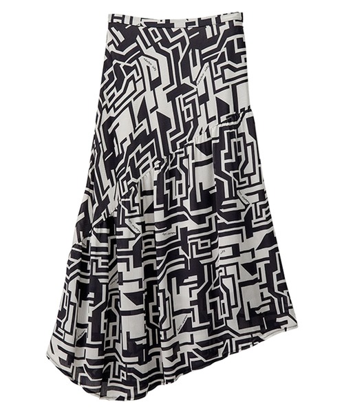 RANAN（ラナン）の「幾何柄アシメトリースカート（スカート・レディース・ブラック系その他/グリーン系その他・64/67/70/61/73）」の5枚目の写真