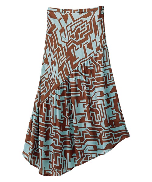 RANAN（ラナン）の「幾何柄アシメトリースカート（スカート・レディース・ブラック系その他/グリーン系その他・64/67/70/61/73）」の6枚目の写真