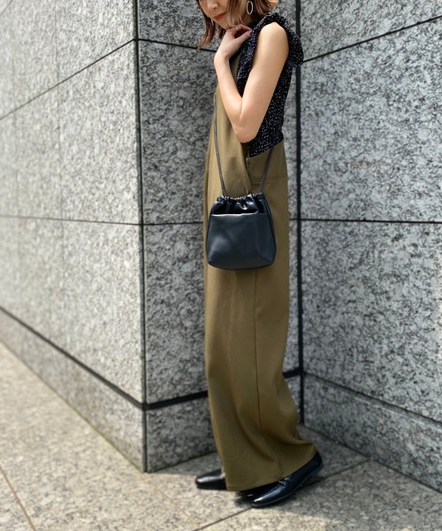 prose verse(プロズヴェール)の「エコレザー巾着ミニショルダーバッグ(トートバッグ・レディース・ブラウン/ブルー/ブラック・フリ-)」の11枚目の写真