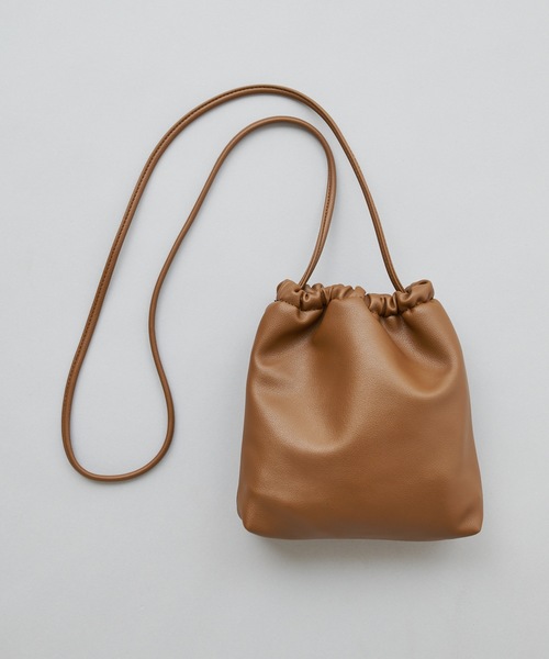 prose verse(プロズヴェール)の「エコレザー巾着ミニショルダーバッグ(トートバッグ・レディース・ブラウン/ブルー/ブラック・フリ-)」の17枚目の写真