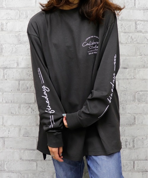 go slow caravan（ゴースローキャラバン）の「UNDERWRAPS / アンダーラップス BIGシルエットロングＴシャツ (M3)（Tシャツ/カットソー・レディース・ホワイト/チャコール/グリーン/ピンク・M/L）」の10枚目の写真