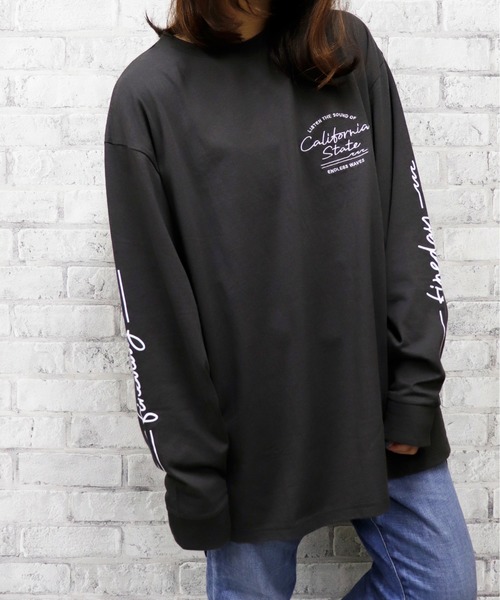 go slow caravan（ゴースローキャラバン）の「UNDERWRAPS / アンダーラップス BIGシルエットロングＴシャツ (M3)（Tシャツ/カットソー・レディース・ホワイト/チャコール/グリーン/ピンク・M/L）」の11枚目の写真