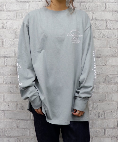 go slow caravan（ゴースローキャラバン）の「UNDERWRAPS / アンダーラップス BIGシルエットロングＴシャツ (M3)（Tシャツ/カットソー・レディース・ホワイト/チャコール/グリーン/ピンク・M/L）」の17枚目の写真