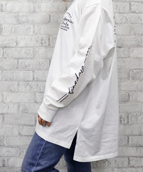 go slow caravan（ゴースローキャラバン）の「UNDERWRAPS / アンダーラップス BIGシルエットロングＴシャツ (M3)（Tシャツ/カットソー・レディース・ホワイト/チャコール/グリーン/ピンク・M/L）」の7枚目の写真