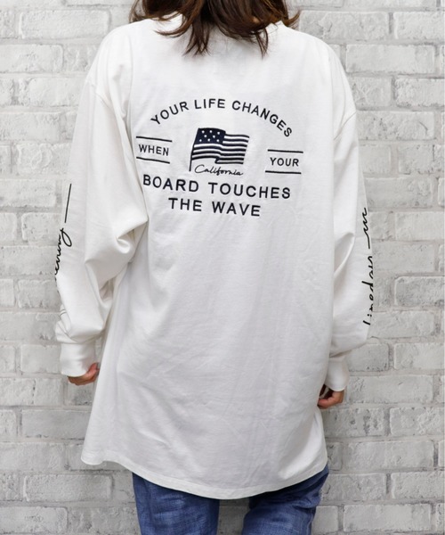 go slow caravan（ゴースローキャラバン）の「UNDERWRAPS / アンダーラップス BIGシルエットロングＴシャツ (M3)（Tシャツ/カットソー・レディース・ホワイト/チャコール/グリーン/ピンク・M/L）」の8枚目の写真