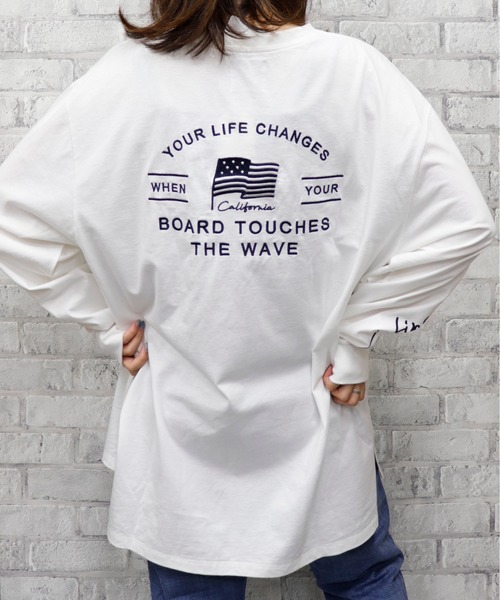 go slow caravan（ゴースローキャラバン）の「UNDERWRAPS / アンダーラップス BIGシルエットロングＴシャツ (M3)（Tシャツ/カットソー・レディース・ホワイト/チャコール/グリーン/ピンク・M/L）」の9枚目の写真