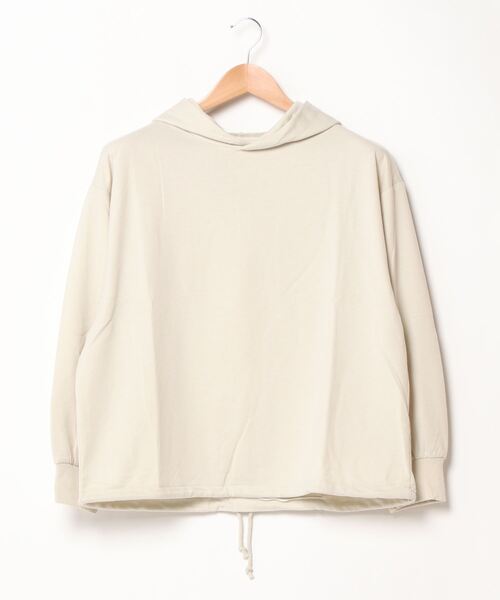 STYLEBLOCK（スタイルブロック）の「後ろ裾しぼりオーバーサイズパーカー（パーカー・レディース・ブラック/ベージュ/パープル/モカ・M）」の3枚目の写真