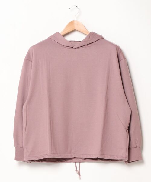 STYLEBLOCK（スタイルブロック）の「後ろ裾しぼりオーバーサイズパーカー（パーカー・レディース・ブラック/ベージュ/パープル/モカ・M）」の4枚目の写真
