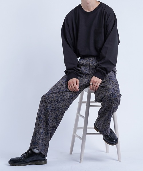 kutir（クティール）の「ペイズリー柄センタープレススラックス（その他パンツ・メンズ・ダークブラウン/ネイビー・SMALL/MEDIUM/LARGE）」の14枚目の写真