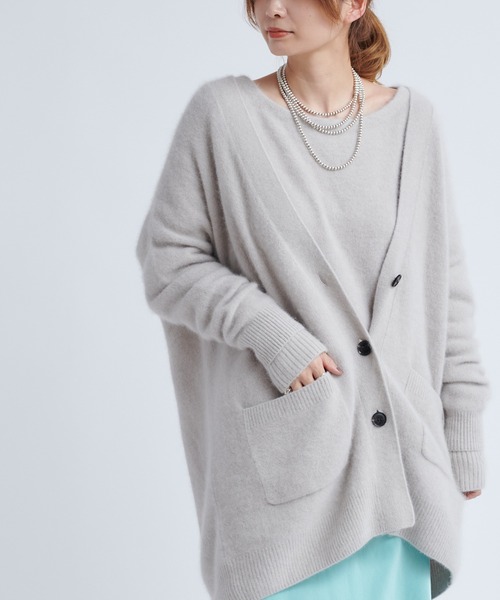 DouDou（ドゥドゥ）の「フェレットカーディガン（カーディガン/ボレロ・レディース・ライトグレー/モカ/バイオレット/グリーン・FREE）」の2枚目の写真